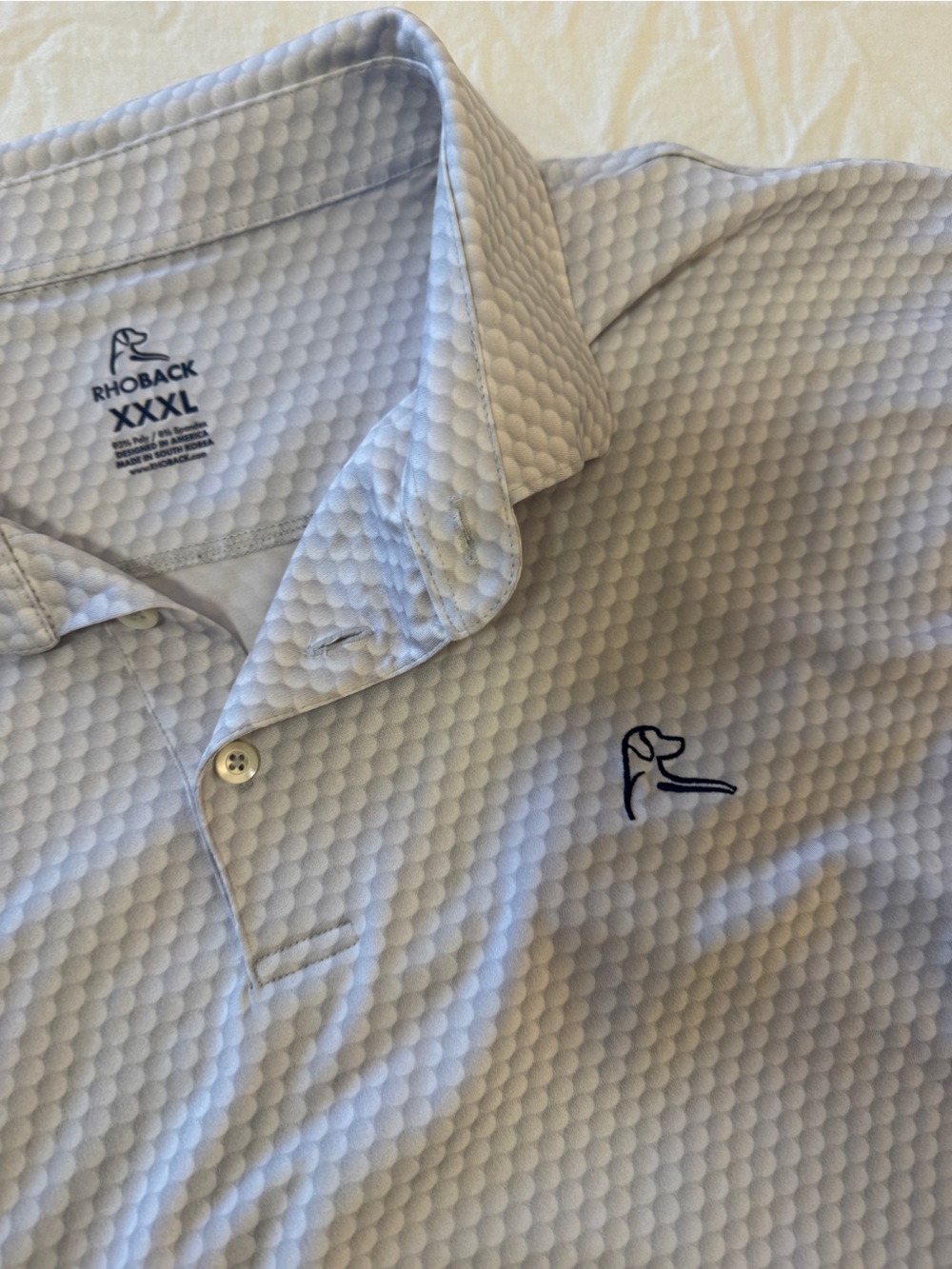 rhoback men’s golf ball pattern golf shirt